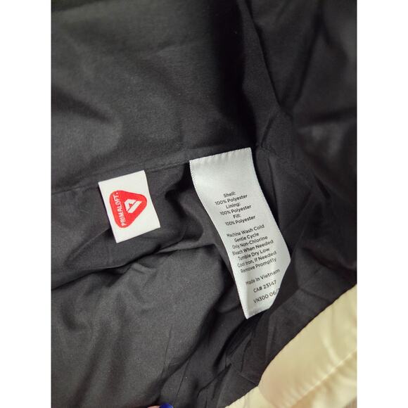 T by Talbots Primaloft Long Cream Ivory Black Puffer Coat Jacket Hooded XL - Picture 2 of 7